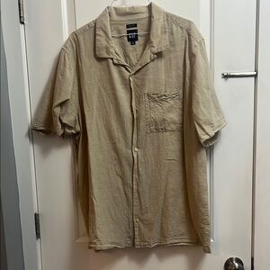 GAP Men’s Short Sleeve Linen Button Down Shirt - XL